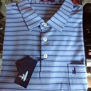 Johnnie-O finch polo in Laguna blue